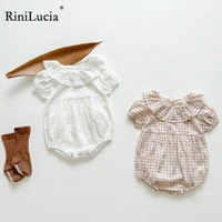 rinilucia baby girl romper puff sleeve clothes for girls lace newborn baby rompers for girls jumpsuit cotton baby romper