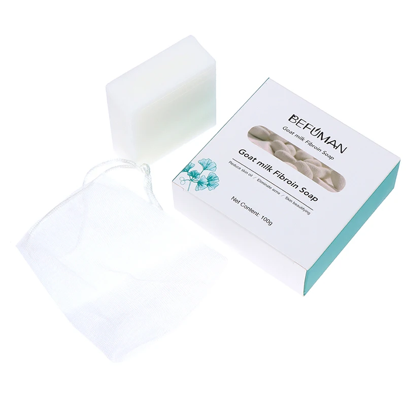 

Facial Mask Soap Oil Control Bathing Cleansing Goat Milk Remove Mites Silk Protein Skin Repair Handmade Soap body care