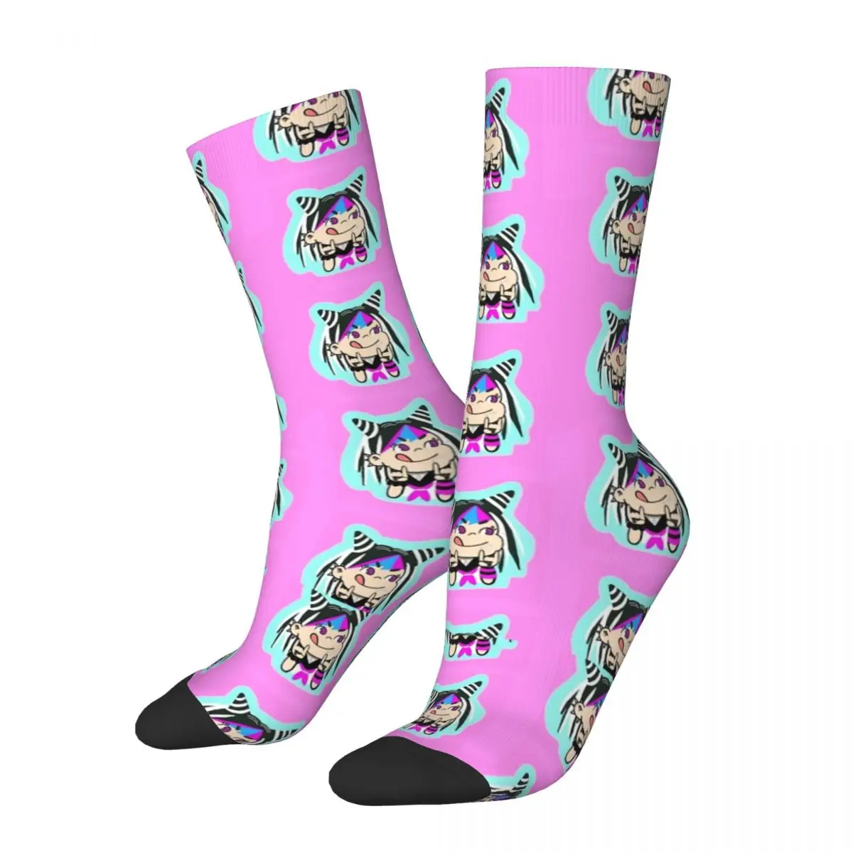 

Hip Hop Retro Danganronpa Ibuki Mioda Crazy Men's Compression Socks Unisex Milky Peko Harajuku Pattern Printed Funny Crew Sock