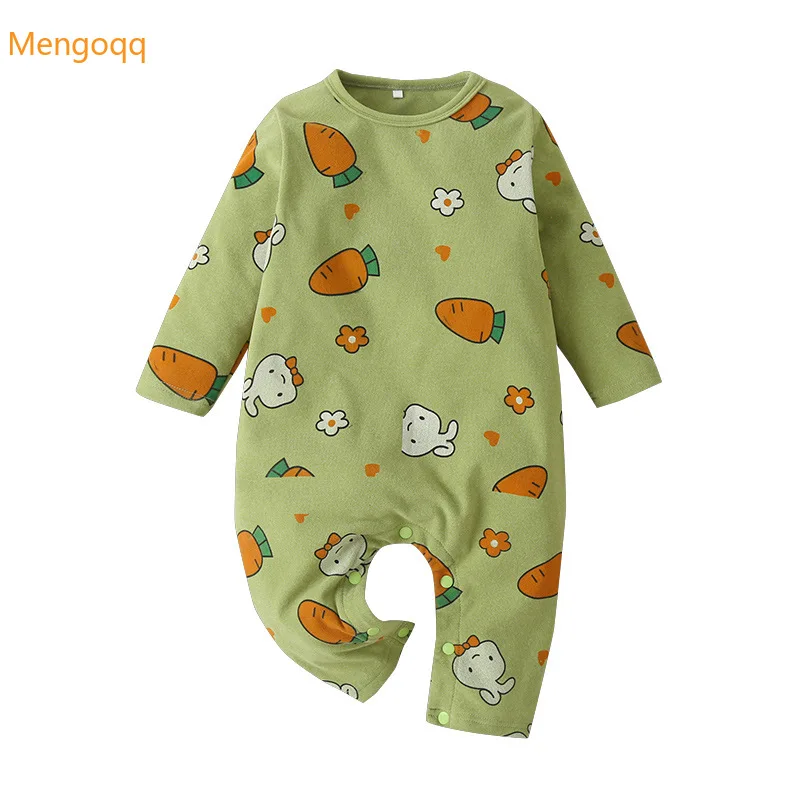 

Mengoqq Newborn Baby Girls Boys Autumn Full Sleeve Print Outwear Kids Jumpsuits Cotton Romper Casual Infant Clothing 3-24M