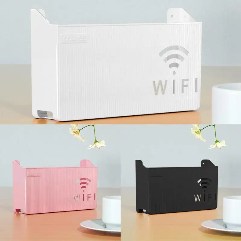 

Router Floating Shelf Hanging Racks Outlet Power Strip Wifi Boxes Decorative Router Hider Rack Box For Living Room Home