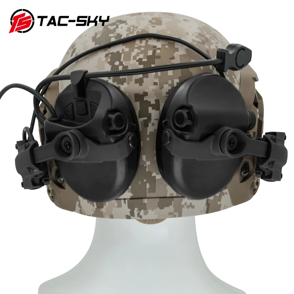 TS TAC-SKY Hunting Airsoft Headset Sordin Tactical Helmet ARC Rail Adapter Sordin Headset with Kenwood 2 pin Push to Talk U94PTT