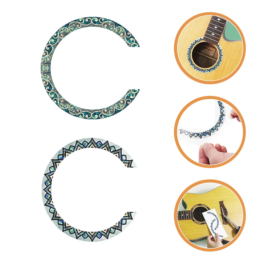 

Guitar Rosette Soundhole Sticker Inlay Sound Hole Decal Acoustic Replacement Decals Accessories Classical Rosettes Handmade
