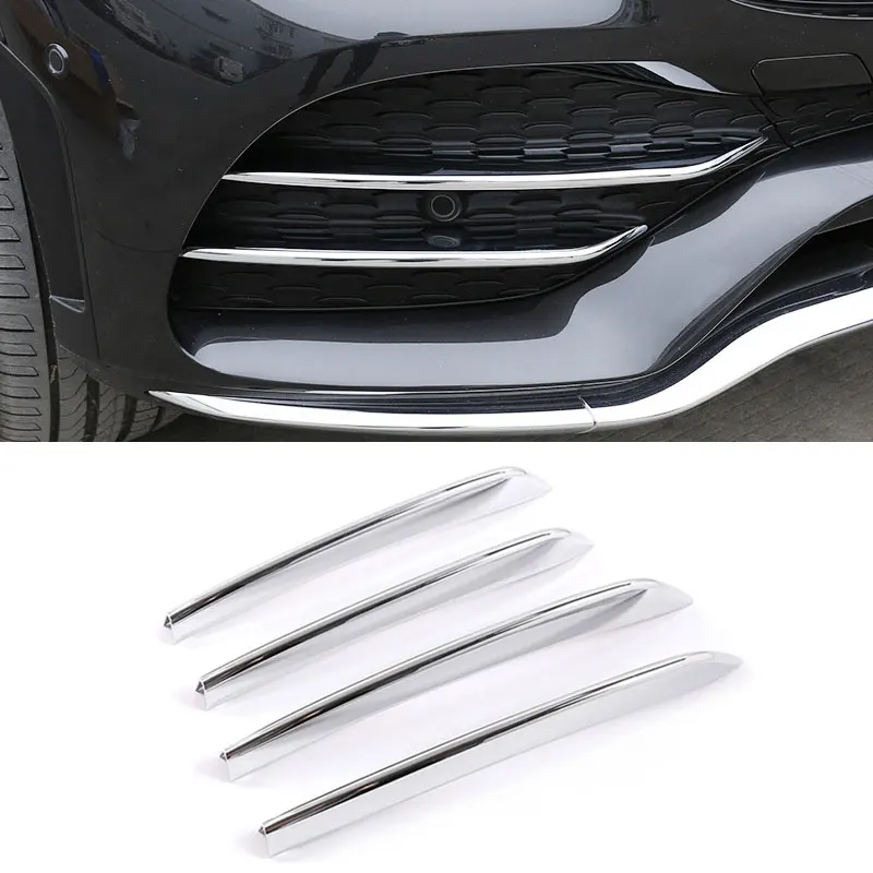 

For Mercedes Benz GLC Class X253 2020 ABS Chrome Car Front Fog Light Lamp Strips Air Intake Grille Cover Protective Trim