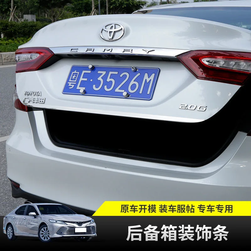 

Car Stickers For Toyota Camry 2018-2021 Stainless Steel Rear Boot Door Trunk Cover Trim Tailgate Garnish Molding Strip Car Acces