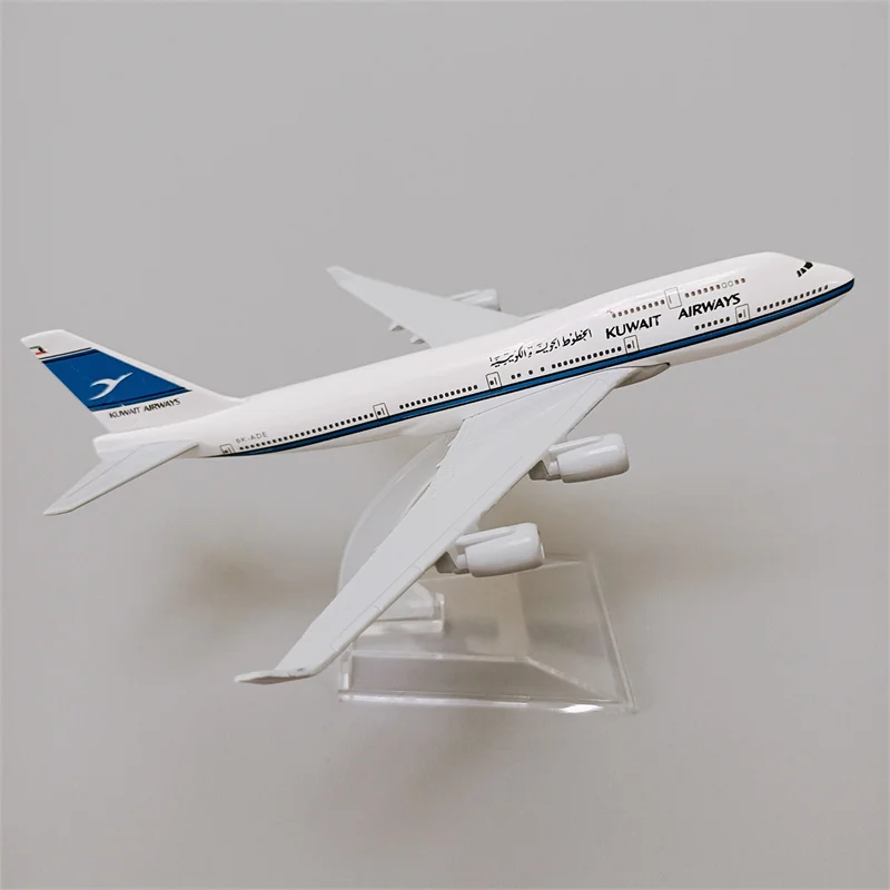 

16cm Alloy Metal Air KUWAIT Airways B747 Airplane Model KUWAIR Boeing 747 Airlines Diecast Plane Model Stand Aircraft Kids Gifts