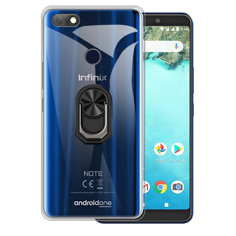 Роскошный противоударный чехол с кольцом-держателем для Infinix Note 5 X604, мягкий силиконовый защитный чехол из ТПУ
