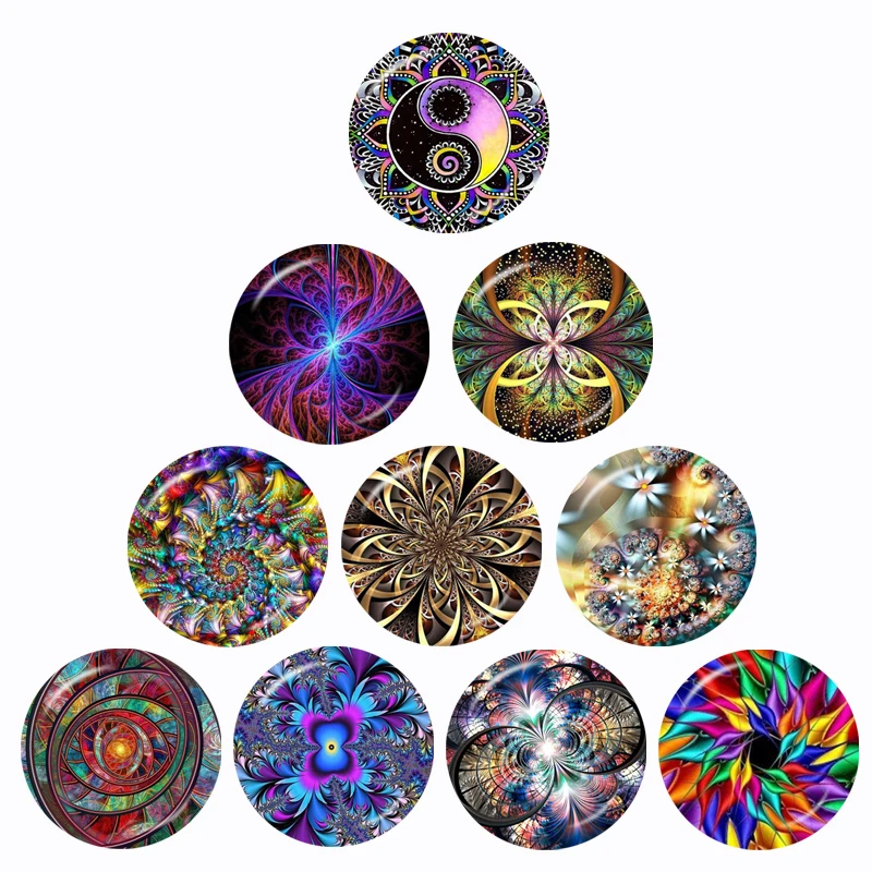 

10 шт., круглые стеклянные кабошоны 12/16/18/20/25/30 мм