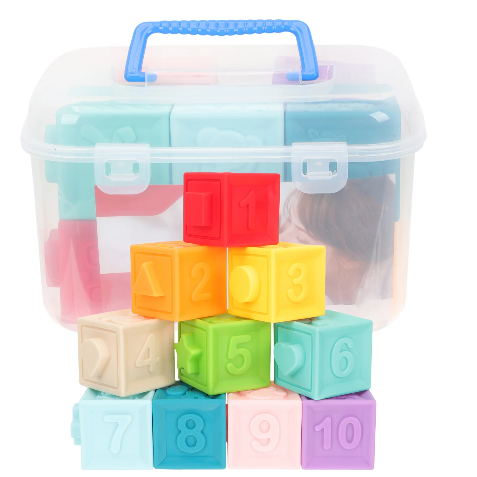 

Stacking Toy Balancing Blocks Toys Infants Building Toys Toddler Toy Number Blocks Handheld Soft Rubber Building Blocks