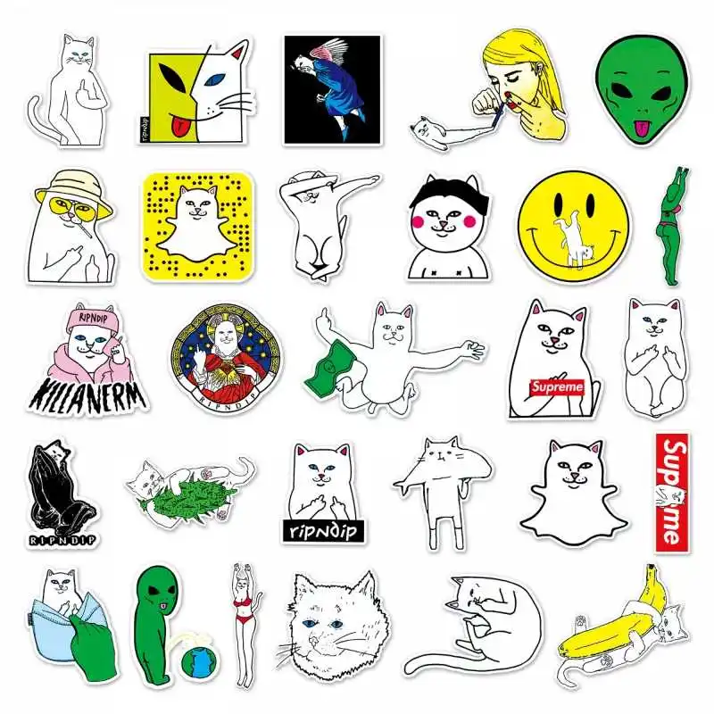 

30 Sheets Catone Cat Tide Brand Graffiti Anime Water Cup Suitcase Laptop Skateboard Guitar Waterproof Car Stickers