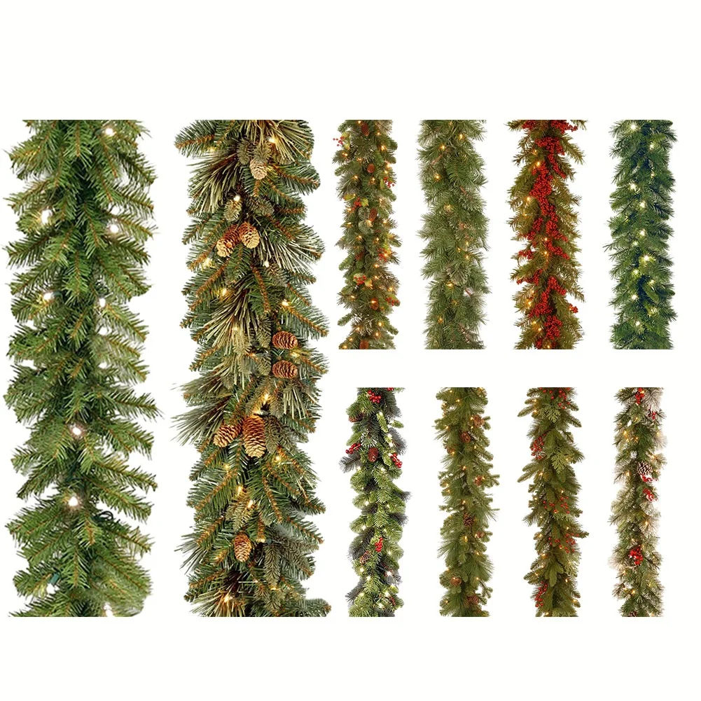 

1.8m Rtificial Green Christmas Red Fruit Vine Vine Decoration Vine Door Vine Door Christmas Ornament Pine Tree Rattan Decor