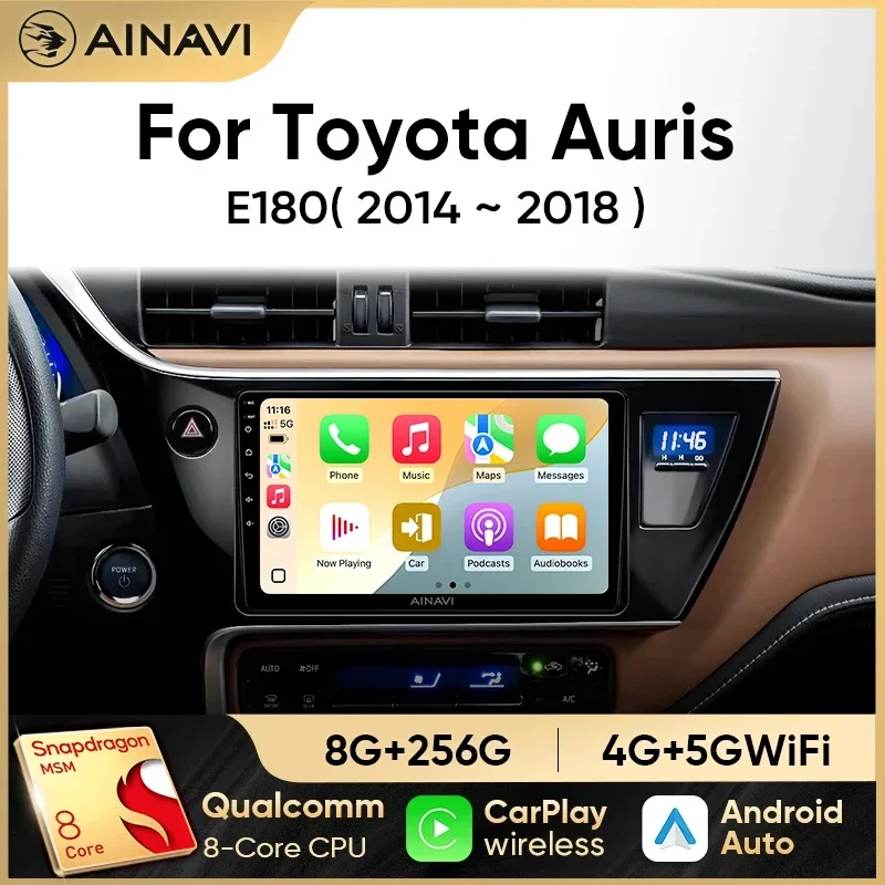 Фото Автомобильное радио Ainavi для Toyota Auris 2014 2015 2016 2017 2018 Corolla Altis Hybrid Carplay Android Auto Мультимедийный плеер Стерео 4G №1