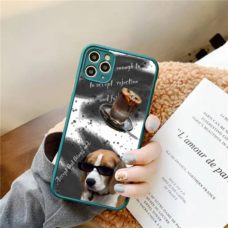 Cartoon Funny Dog Phone Case for iPhone 14 11 12 13 Mini Pro Max 8 7 Plus X XR XS MAX Translucent Matte Cover