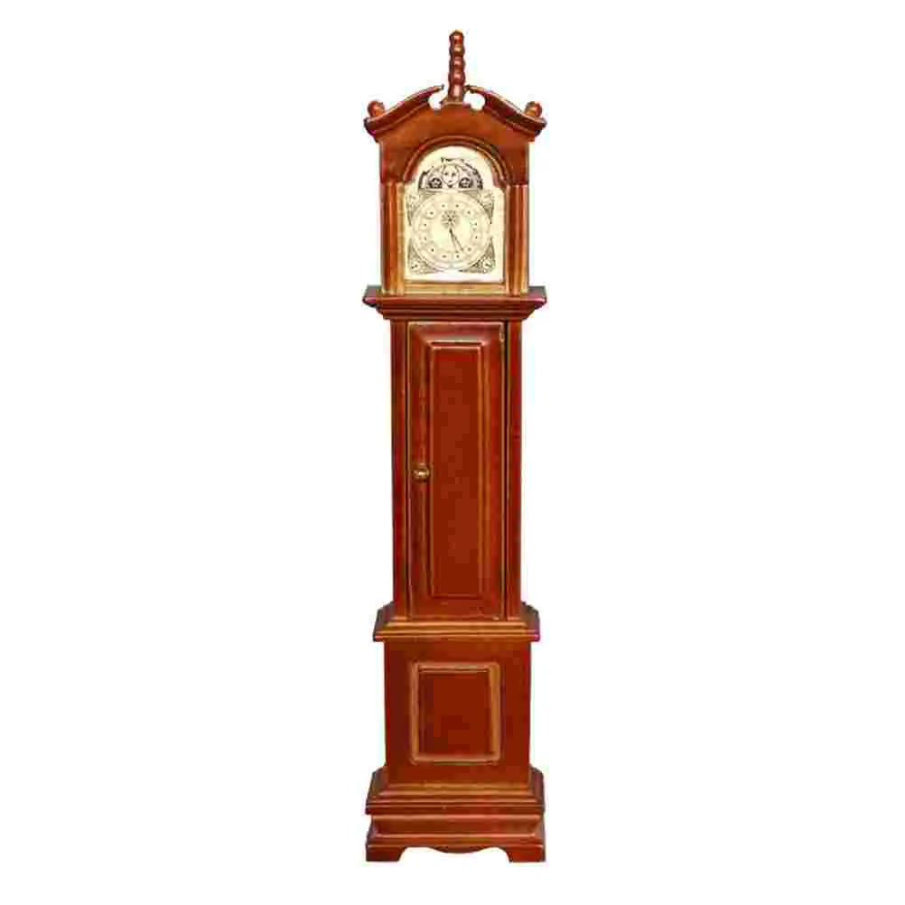 

1Pc Mini House Ornament Retro Mini Clock Retro Miniature for Decor Children Collection
