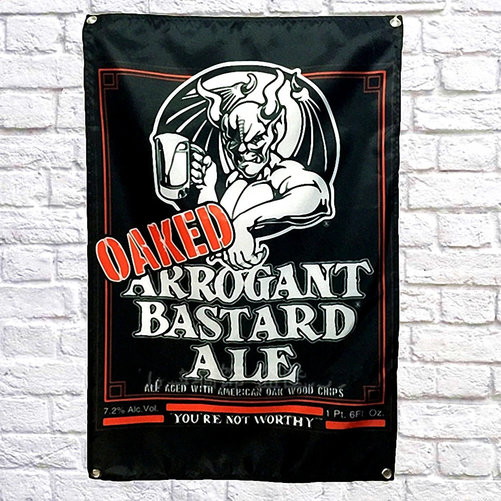 

OAKED ARROGANT BASTARD ALE Retro Beer Festival Banner Canvas Painting Bar Pub Home Decor Tapestry Vintage Flag Tapestry Sticker
