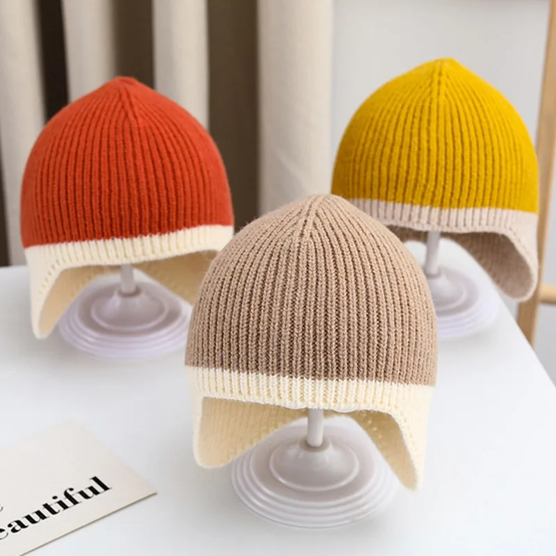 

Fashion Baby Hat Winter Knitted Baby Beanie Toddler Cap Outdoor Warm Windproof For Girls Boys Infant Children Hats