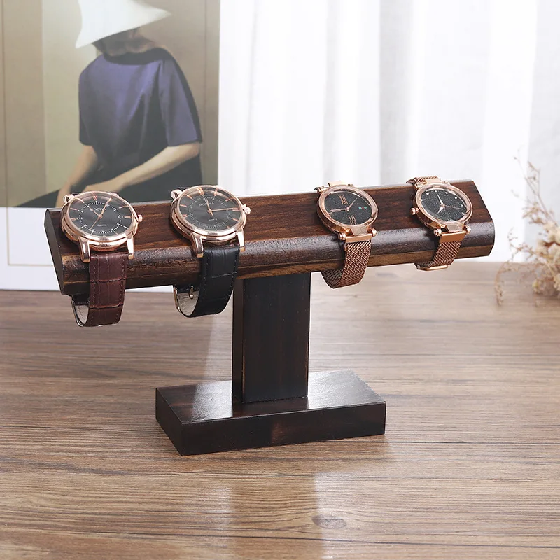 T-bar Wooden Microfiber Watch Stand, Bangles Watch Display Wooden Display Jewelry Accessory Stand