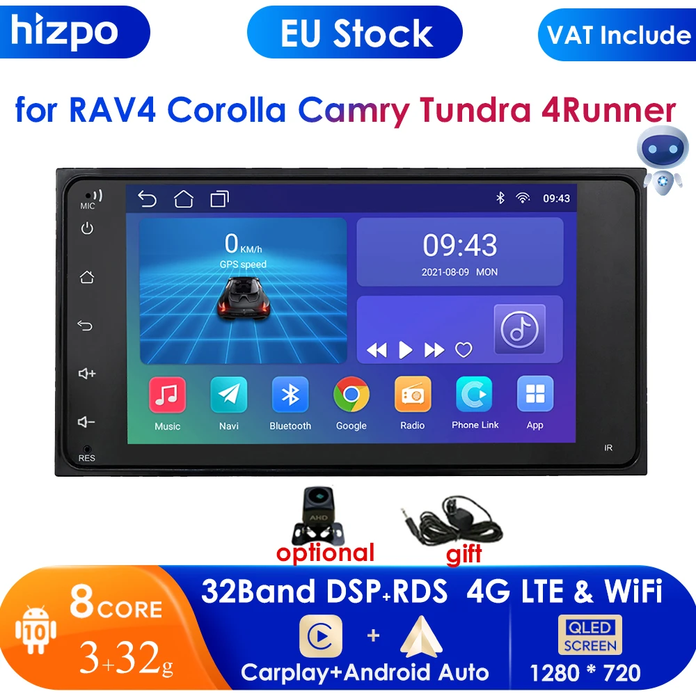 Автомагнитола на Android стерео-система с 7 &quotсенсорным экраном FM-радио для RAV4 Corolla