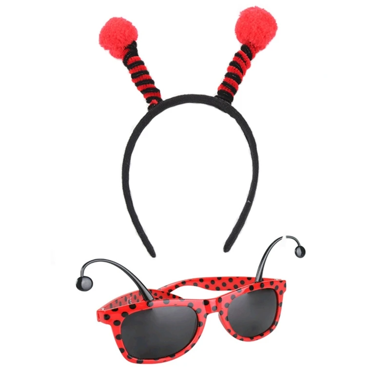 

Ladybird Costume Accessories Set Ears Headband,Eyeglasses,Tutu,Socks,Oversleeve