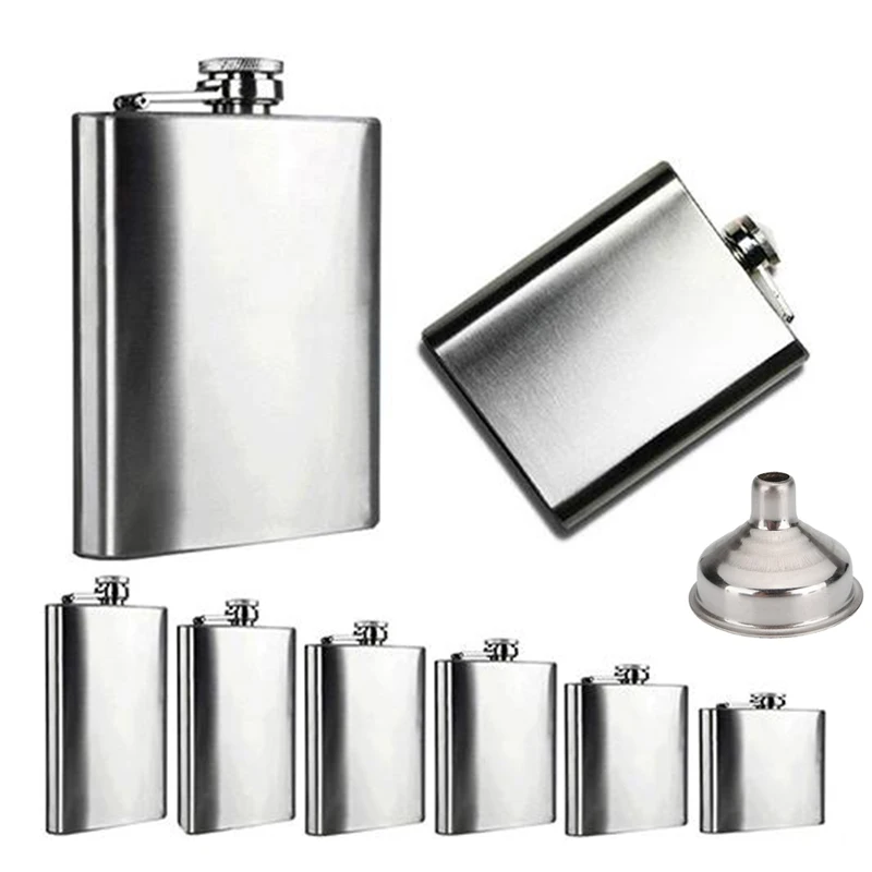 

Stainless Steel Hip Flask with Funnel 1/4/5/6/7/8//10 Oz Pocket Wine Bottle Portable Outdoor White Wine Hip Flask Barware