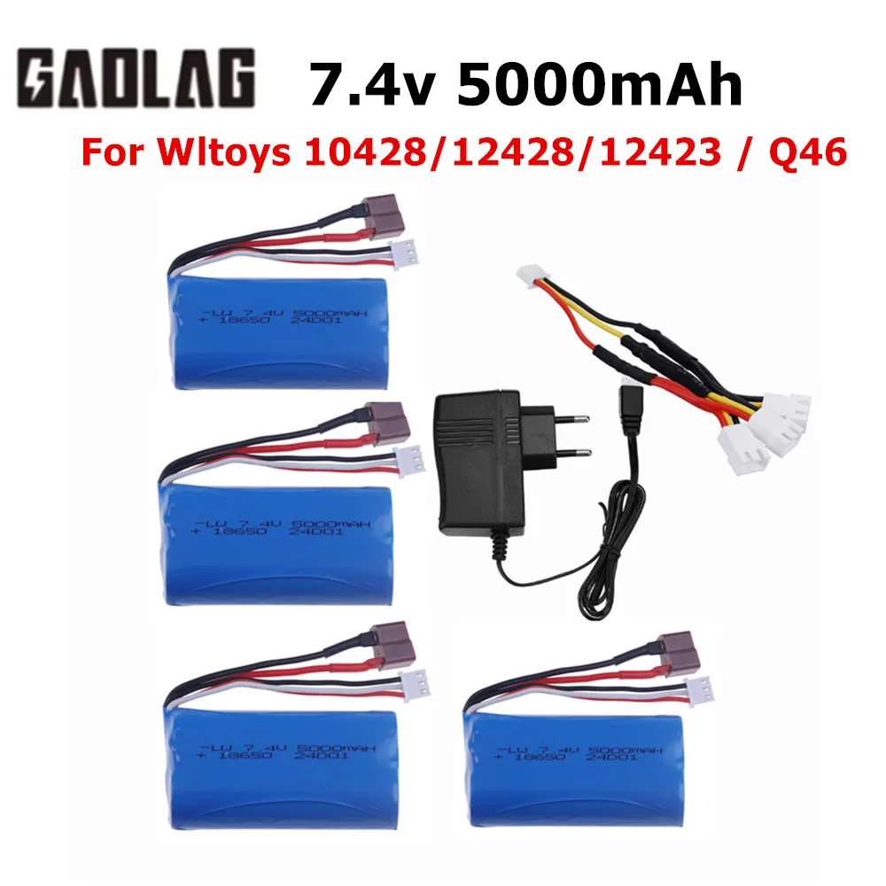Аккумулятор 7 4 В 18650 5000 мАч для Wltoys 10428/12428/12423/Q46