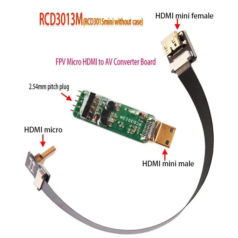 Фото Модуль-конвертер HDMI в AV RCD3013M для аэрофотосъемки с дрона RC, плата преобразования видеосигнала FPV, запасной аксессуар. №2