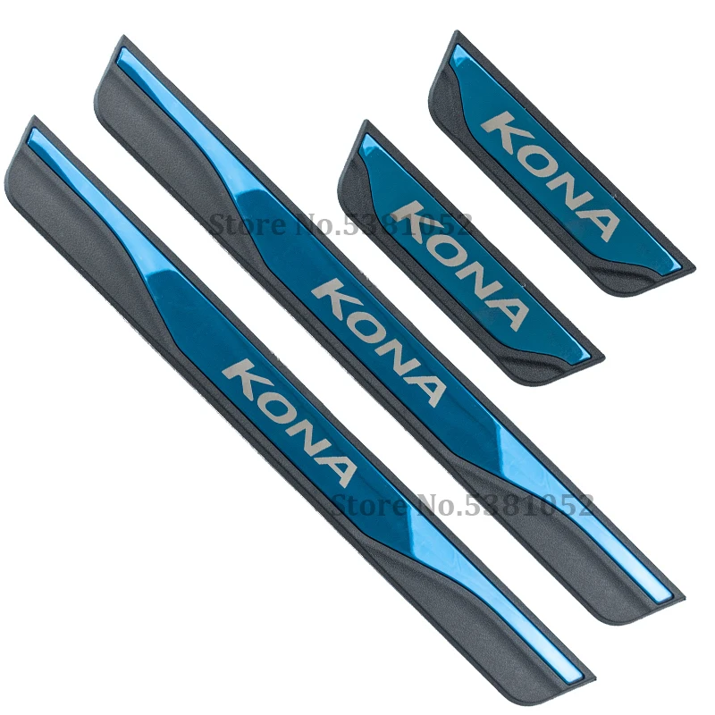 

Car Sticker for Hyundai KONA EV 2022 2021 2020 2019 Accessories Stainless Door Sill Scuff Kick Plate Protector Trim Guard Pedal