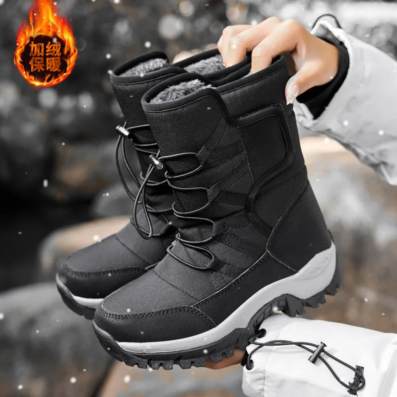 Winter Sport Shoes For Women Keep Warm Snow Botas Hombre Winter Boots Waterproof Female Snow Botines 2022 Black Botas Femininas