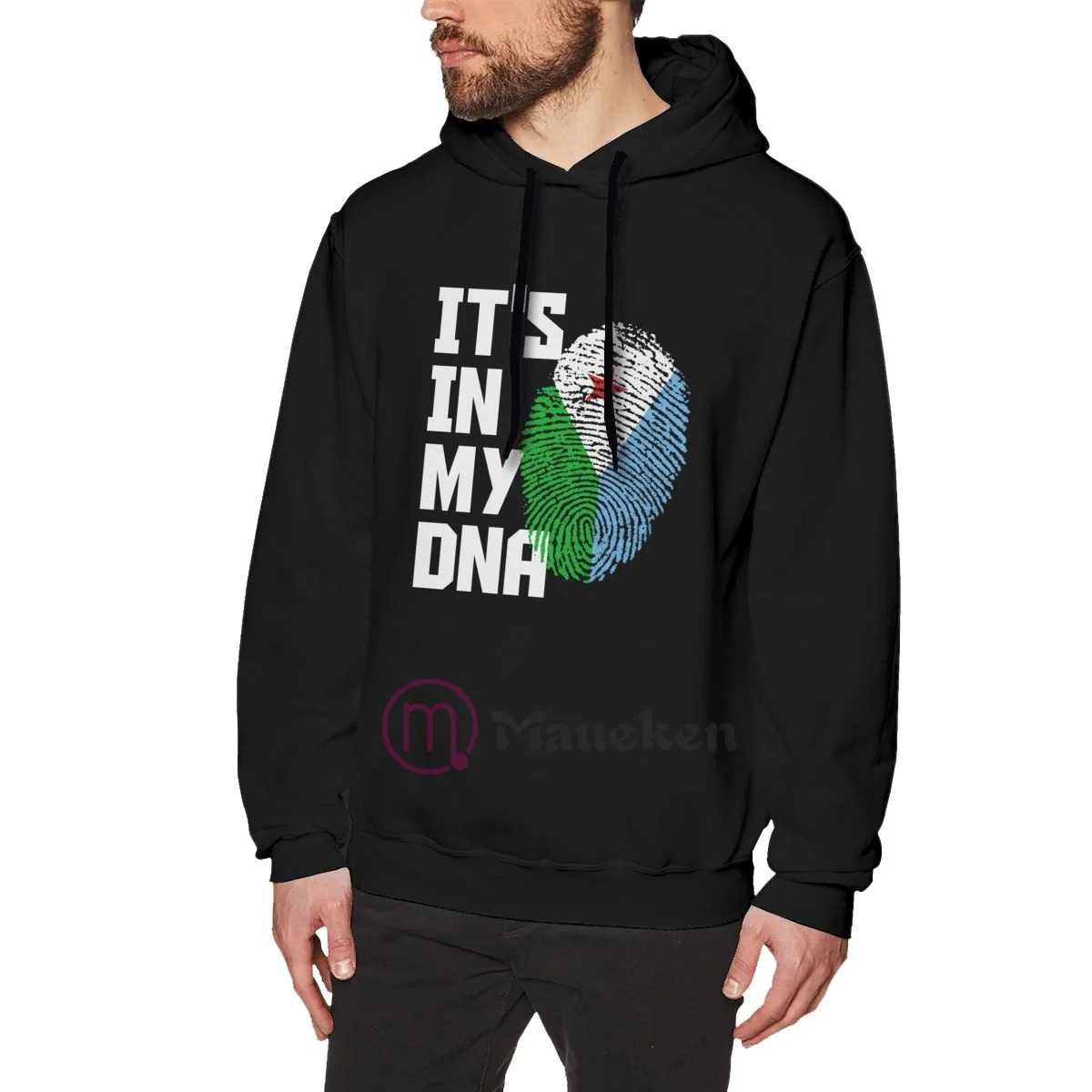 

It's In My DNA Djibouti Country Flag Cotton Hoodies Men Sweatshirt Hip Hop Streetwear Tracksuit