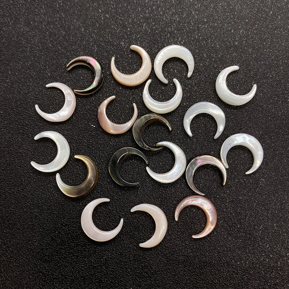 Натуральная морская раковина из бусин в форме Луны, черная раковина, кулон, перламутровая раковина для рукоделия, ювелирные изделия, ожерелье, браслет, серьги, аксессуары