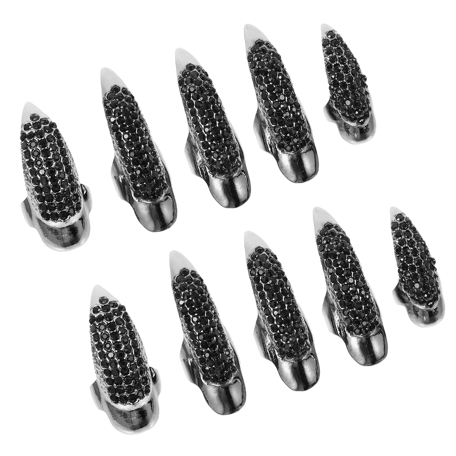 

Eagle Finger Claw Nail Ring The Men Rhinestone Claws Fingertip Rings Gothic Jewelry Vintage