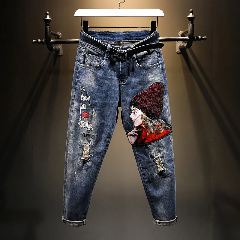 Женские шаровары с вышивкой и блестками новинка сезона осень-зима 2022 женские