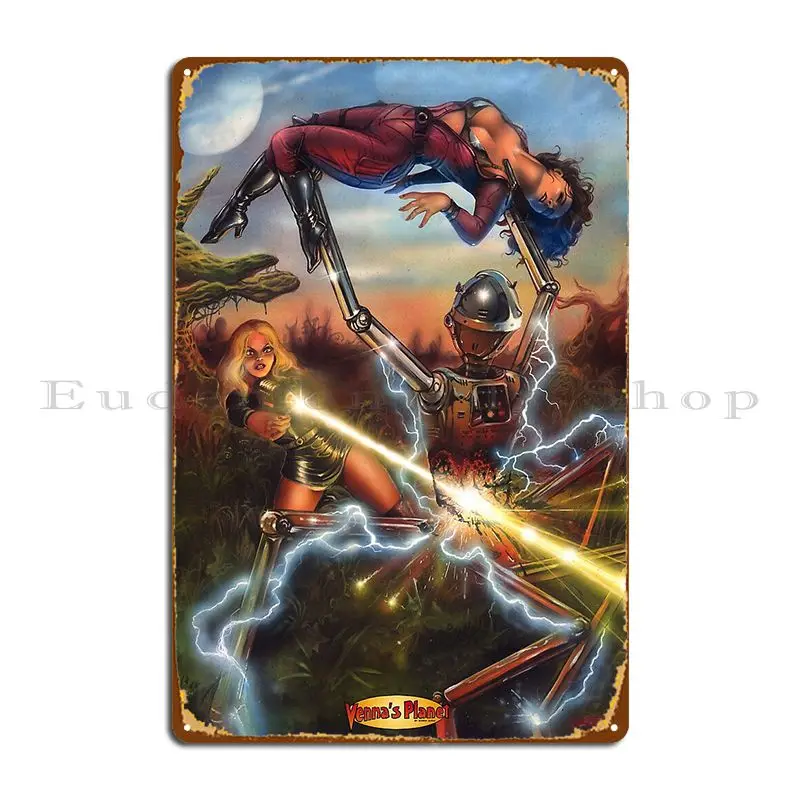 Venna S Planet The Big Turn Off Металлическая вывеска Паб Печать Настенный декор Вечеринка паб