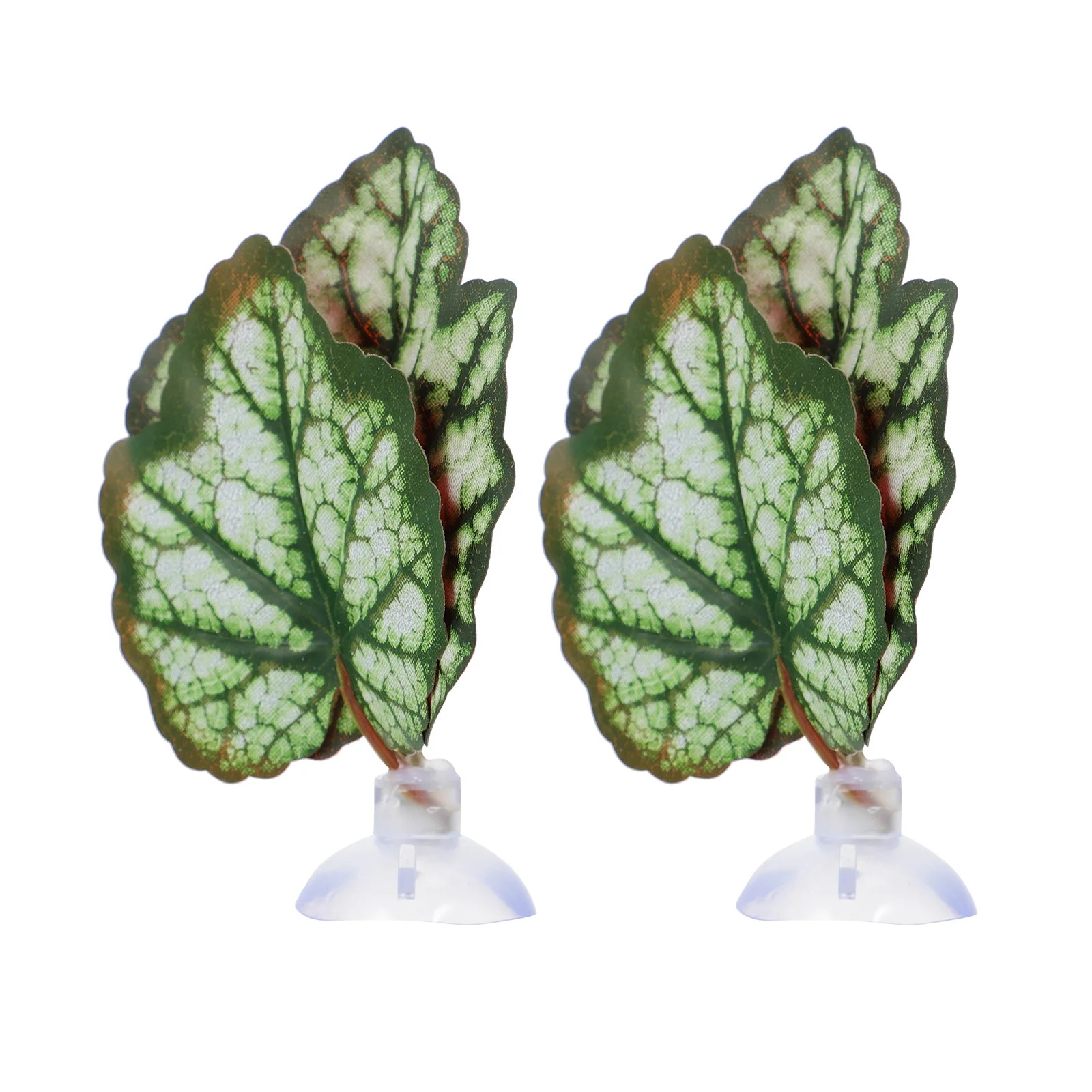 

2 Pcs Fish Tank Landscaping Leaves Aquarium Leaf Habitat Reptile Terrariums Pad Plastic Artificial Plants