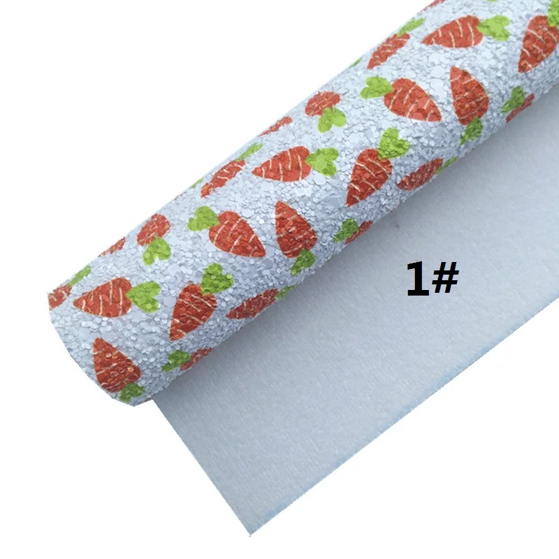 Пасхальная морковка принт крупный блеск винил ткань лист фетр подложка