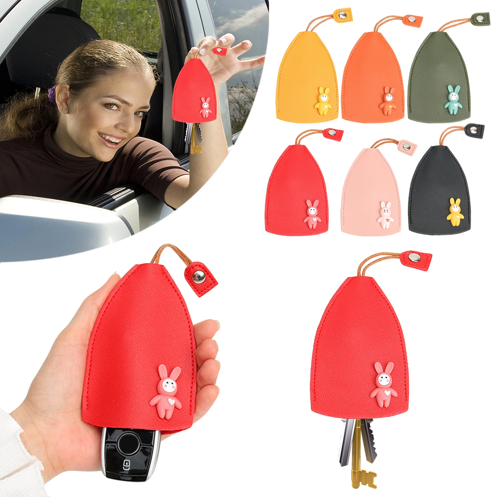 

1/6 шт., защитный чехол для ключей, из ПУ кожи