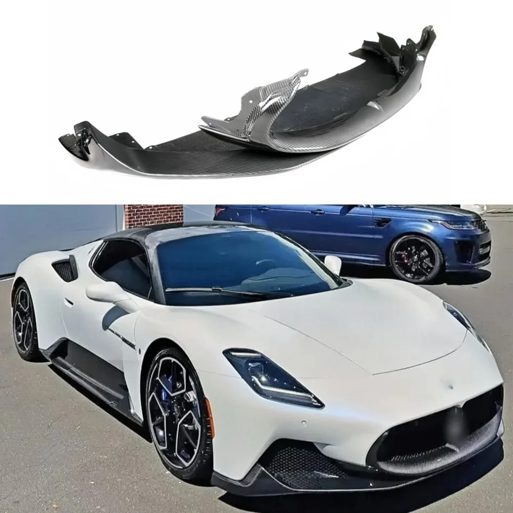 Фото Новая популярная накладка на передний бампер для Maserati MC20, улучшенный дизайн в стиле OEM, высококачественный сухой карбон 3K, комплект обвеса №1