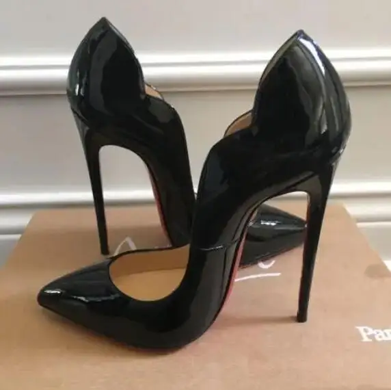 

2022 HOT Women Shoes Red High Heels Bottoms Sexy Pointed Toe Thin Heel 8cm 10cm 12cm Pumps with Logo Dust Bags Wedding Shoes 44