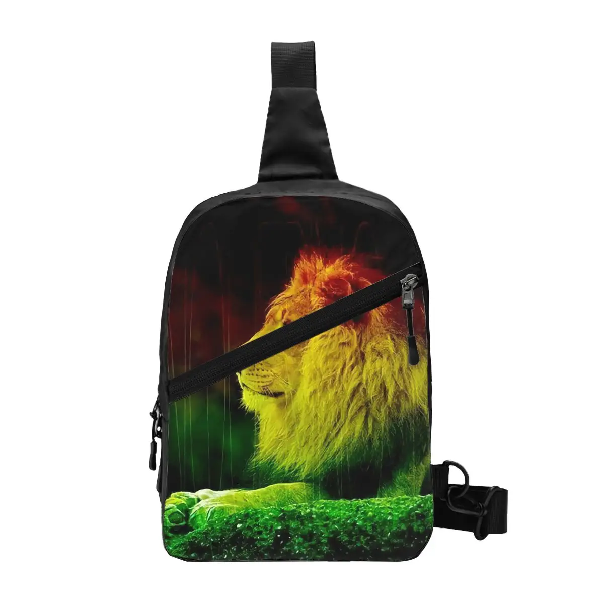 

Rastafarian Amaiquina Reggae Rasta Lion Street Skullies Sling Chest Bag Shoulder Crossbody Backpack for Men Traveling Daypack