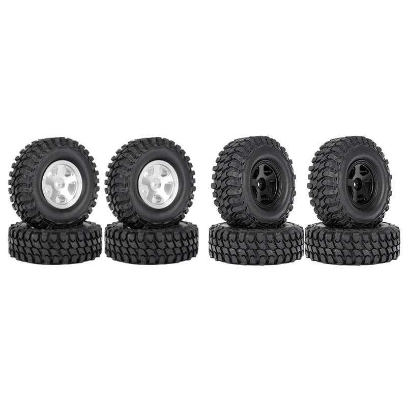 

4Pcs 58Mm 1.0 Beadlock Wheel Rim Rubber Tire Tyre For 1/18 1/24 RC Crawler Car Traxxas TRX4M Axial SCX24 AX24 FCX24