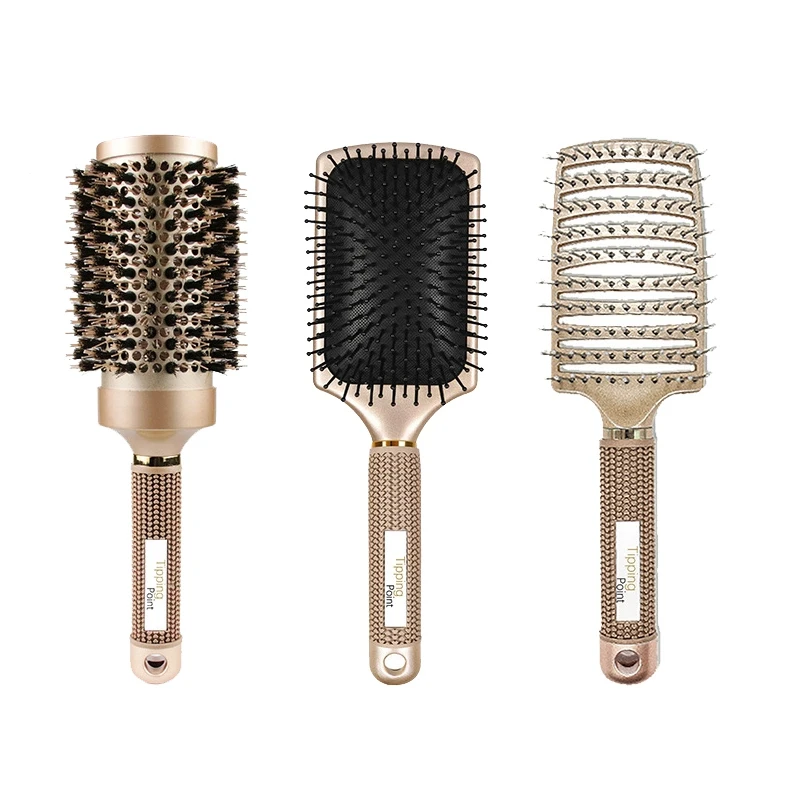 

Щетка для волос, щетка для распутывания волос, быстросохнущая прямая щетка для волос, Парикмахерская щетка для объема, изогнутый антистатич...