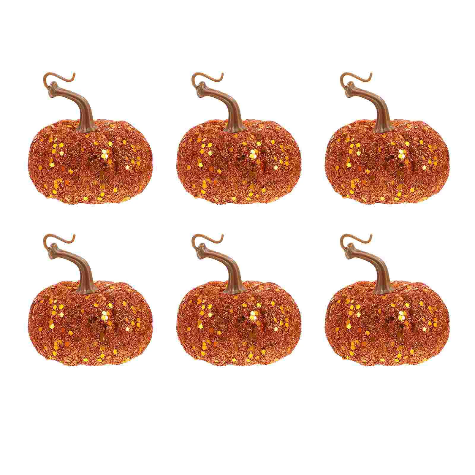 

Pumpkins Pumpkin Decor Harvest Artificial Fallglitter Hanging Fakedecorations Ornaments Small Party Table Thanksgiving Sequined