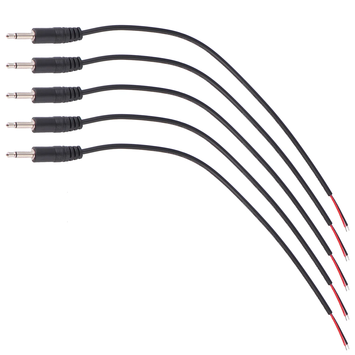 

10pcs 35mm Audio Cable Open End Male Plug to Bare Wire Mono Jack Connector Audio Cable for Headphone Microphone Speaker Black