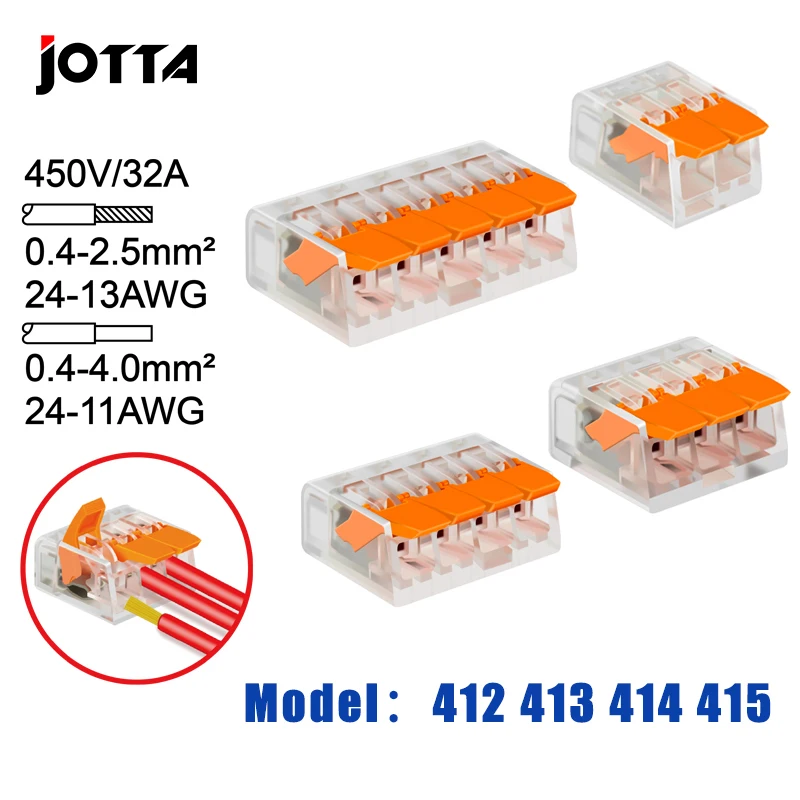 

0.4 mm Mini Fast Universal Wire Connector Easy Quick Wiring Car & Solar Energy Terminal Pin 412 413 414 415