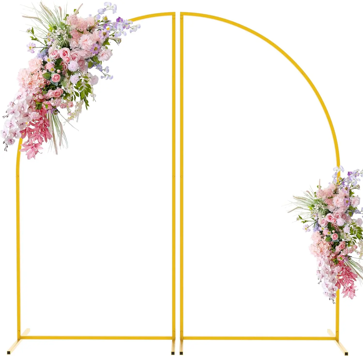 

Metal Arch Backdrop Stand 6FT Set of 2 Gold Wedding Arch Stand Backdrop Arched Frame for Wedding Ceremony Birthday Party Photo