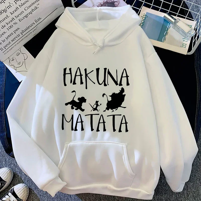 Фото Толстовки с капюшоном The Lion King Timon & Pumbaa, модный пуловер Kawaii с героями мультфильмов, женская одежда, весенние теплые женские толстовки с капюшоном №4