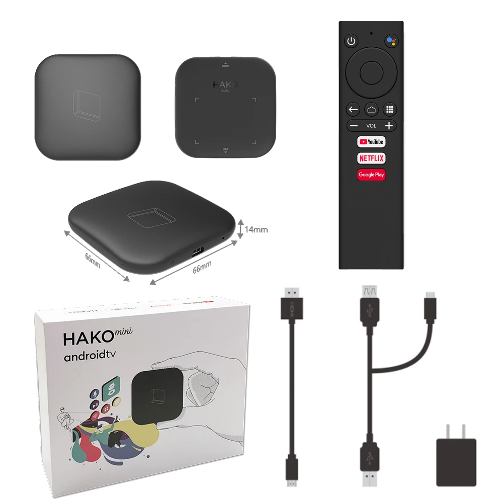 Фото ТВ-приставка HY1netflix ott iptv smart android 9 2021 amlogic s905y2 4k 2,4g Φ Двухдиапазонная WiFi android телеприставка №3