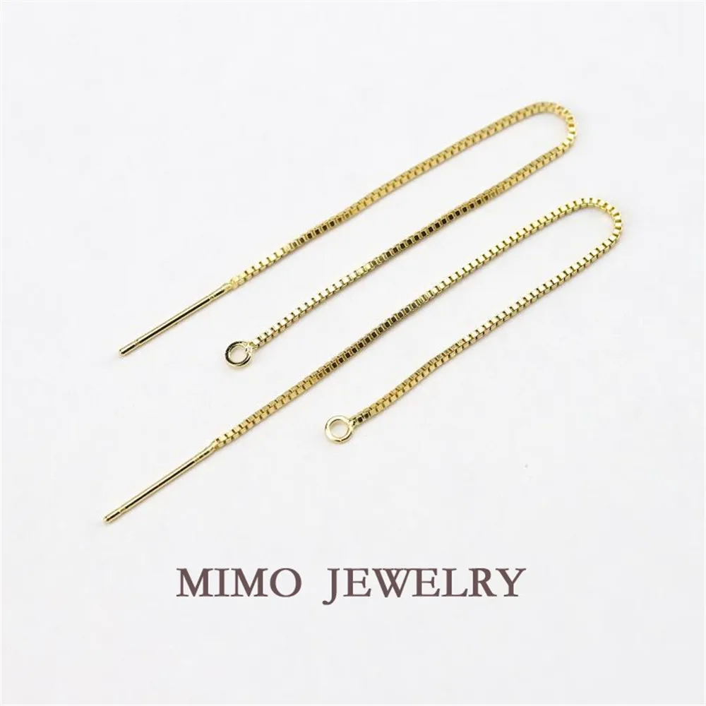 

Color preservation 14K gold plated box chain earring wire DIY earring accessories handmade jewelry materials