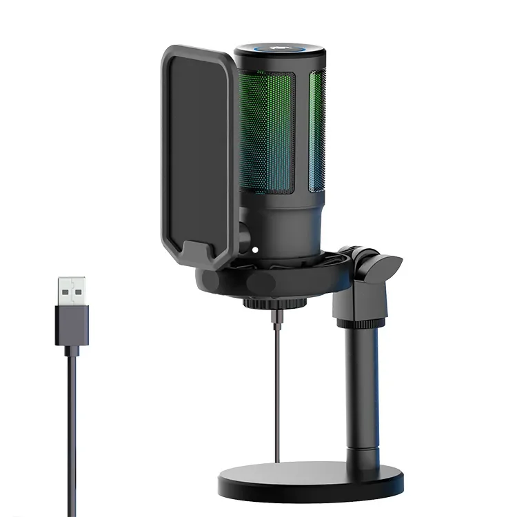 Игровой микрофон U850 Rgb, профессиональный конденсаторный микрофон для настольного ПК, Ps4, Ps5, Mac