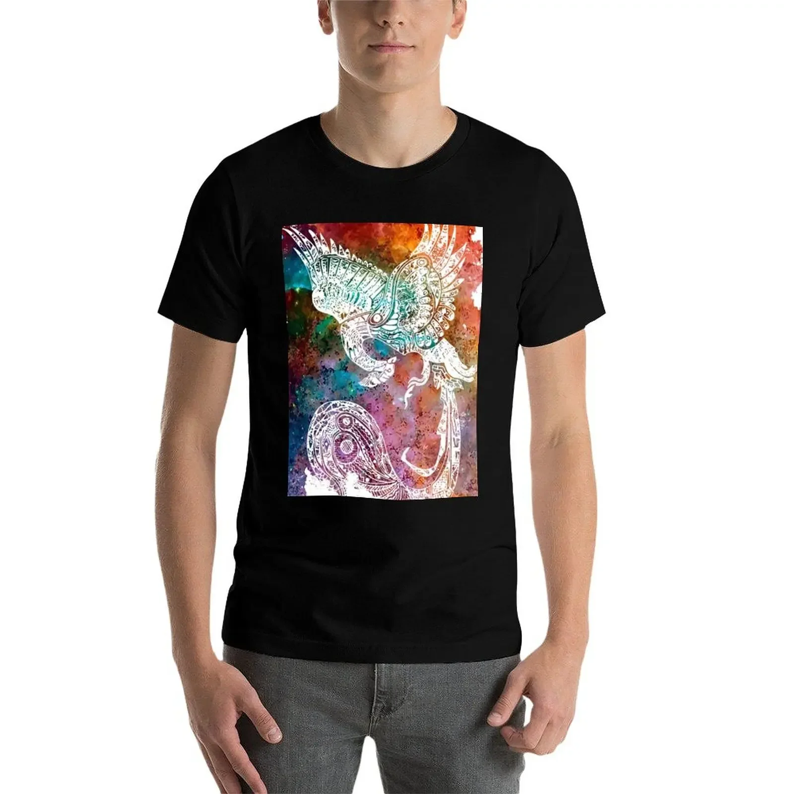 Футболка Simurgh (перская мифическая птица) с рисунком рэпера футболки короткими